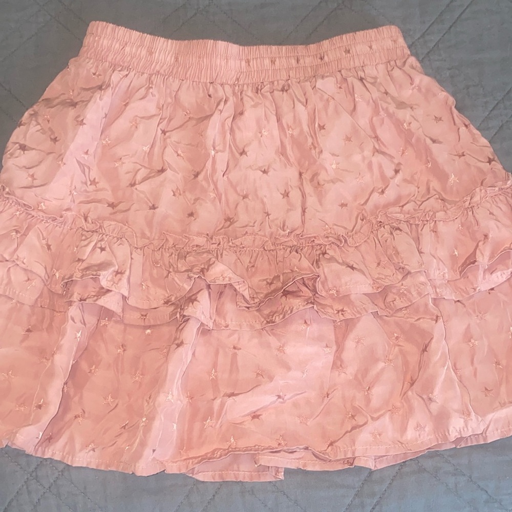 Teen Blu Spero Skirt Star Print Small NWT New Dusty Rose Pink Storia Ruffle YA